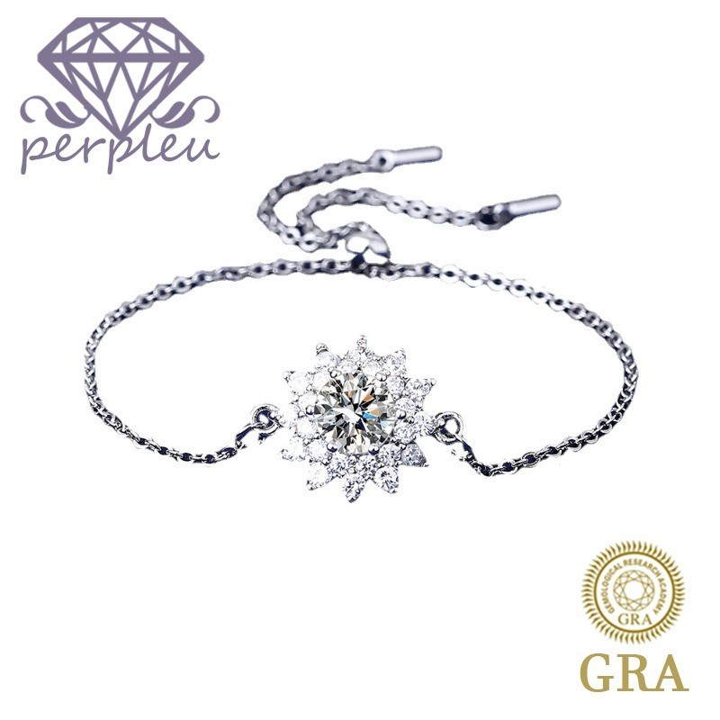 Sertifikat GRA Gratis Gelang SUNFLOWER Wanita Platinum 1 Karat