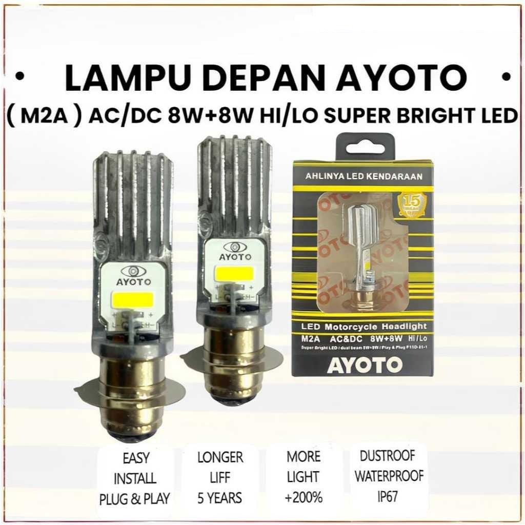 Lampu LED depan AYOTO M2A Lampu led motor 2 PCS PNP VARIO OLD JUPITER PCX AEROX ADV  STC