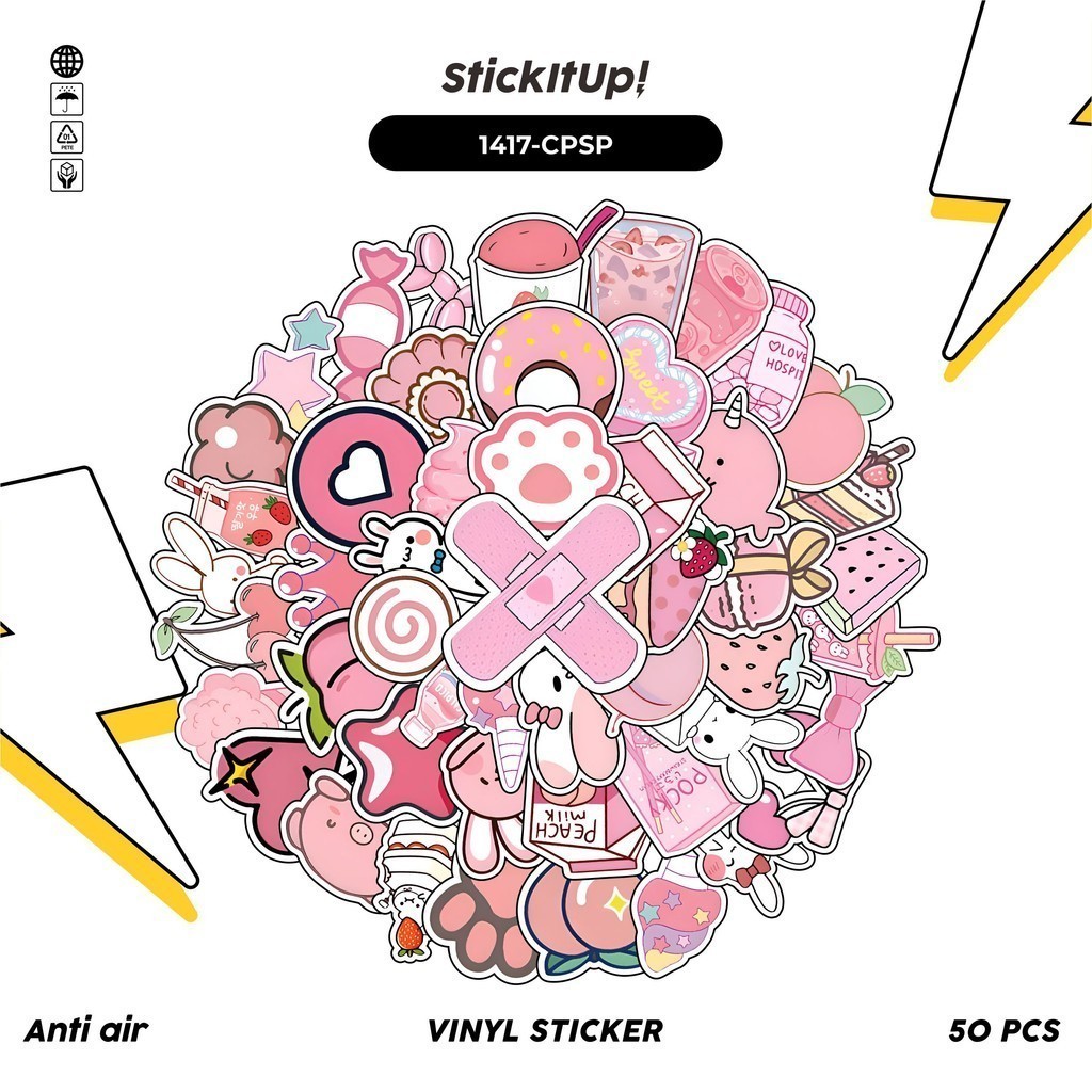 

COD✨ 100 Pcs Stiker Cute Pink Pack Lucu Anti Air Untuk Dekorasi Notebook Sepeda Skateboard Handphone DIY