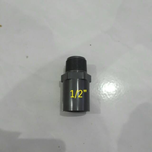 Sok drat luar 1/2" AW RUCIKA/ SDL/ SOCK DRAT LUAR/ SHOCK DRAT LUAR/ VALVE SOCKET PVC 1/2" AW RUCIKA