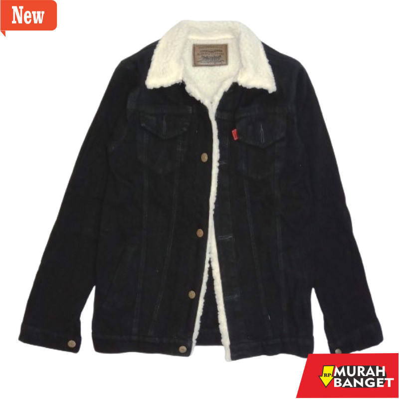 Jaket pria terbaru yg lagi viral- JACKET JEANS SHERPA BULU || JAKET DENIM TEBAL || JAKET PRIA JEANS