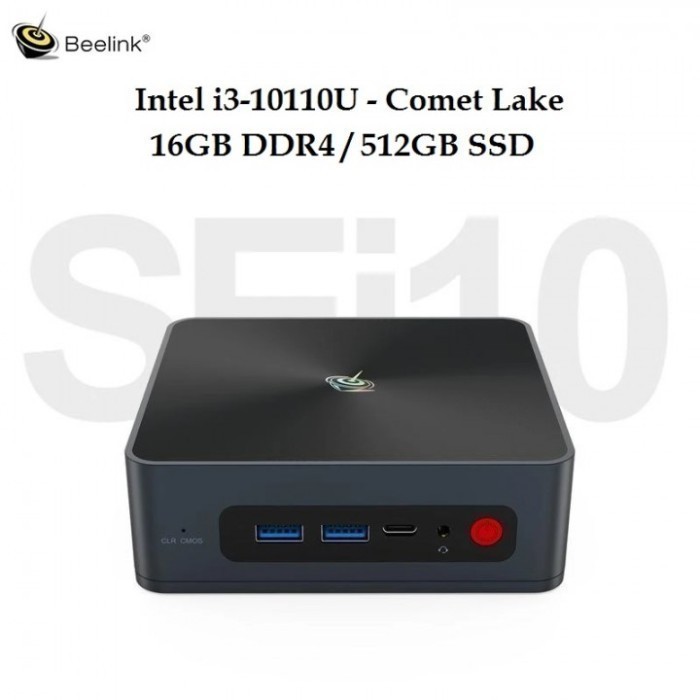 BEELINK SEi 10th Gen Mini PC - 16GB RAM 512GB SSD - Intel i3-10110U
