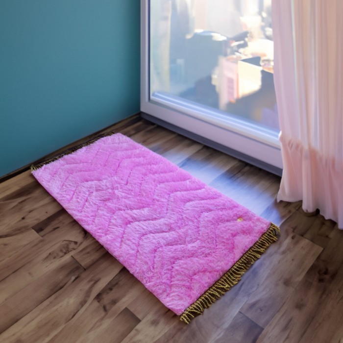 Sajadah Bulu Rasfur Quilting Antislip Ukuran 115x60cm + Tas LP