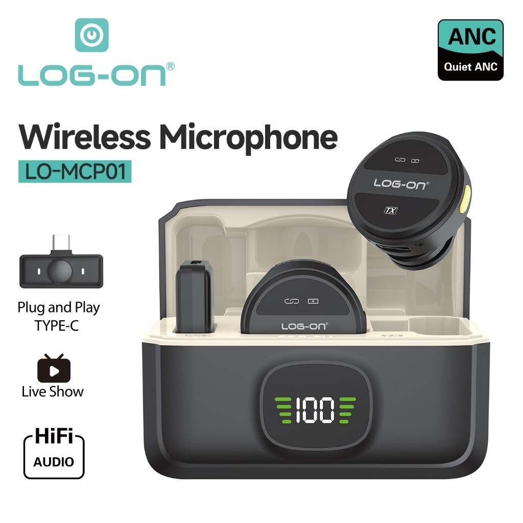 LOG ON WIRELESS MICROPHONE LO-MCP01 Wireless True Noise Reduction