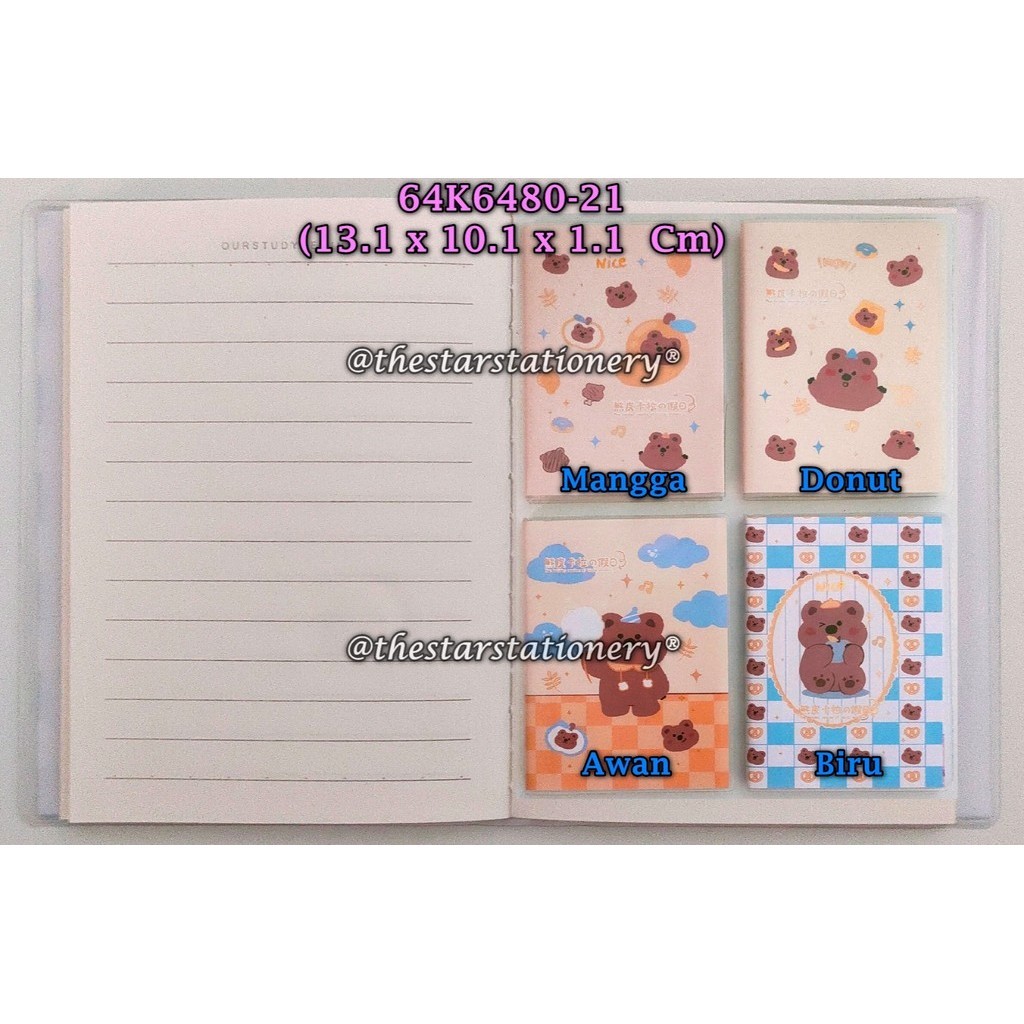 

(1 Biji) Buku Notebook Eva 64K6480-21 A7-86 13.1 x 10.1 x 1.1 / Catatan Diary Lucu / Buku Tulis Mini