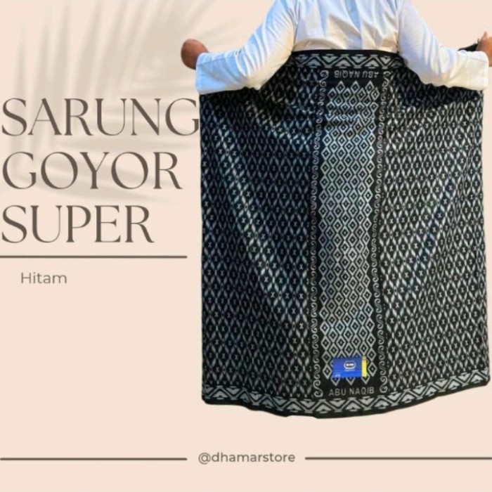 SARUNG MUSLIM GOYOR PRIA DEWASA ORIGINAL SUPER TERBARU - Hitam