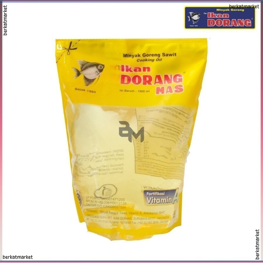 Minyak Goreng Kelapa Sawit Ikan Dorang Mas Pouch Refill Jerigen Botol 1.9L 2L 1L 950ml Cooking Cocon