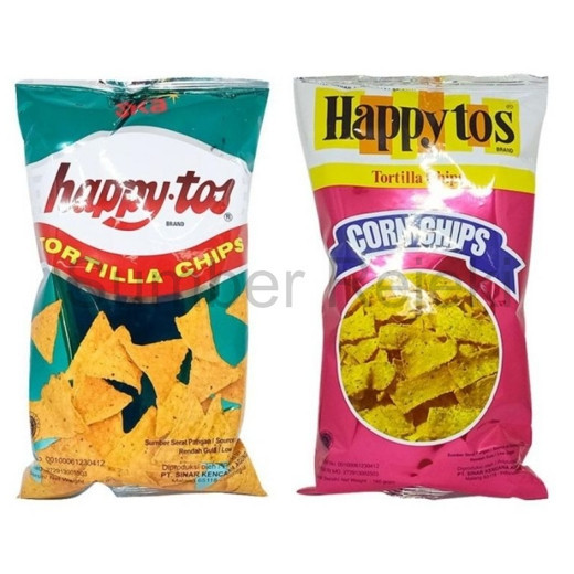 

HAPPY TOS TORTILLA CHIPS 140GRAM VARIAN HIJAU & MERAH