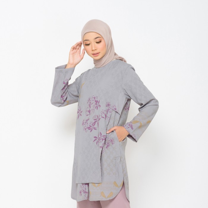 promo ✨ -ZM Zaskia Mecca - Gina Grey Tunik - Jelita Indonesia - Palembang - L