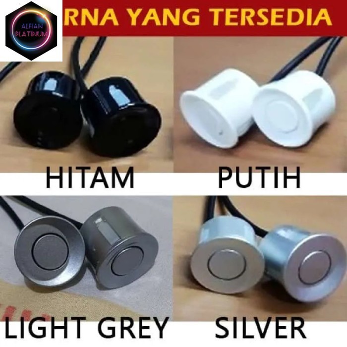 Mata sensor parkir mundur/ titik sensor parkir mundur mobil universal - Putih