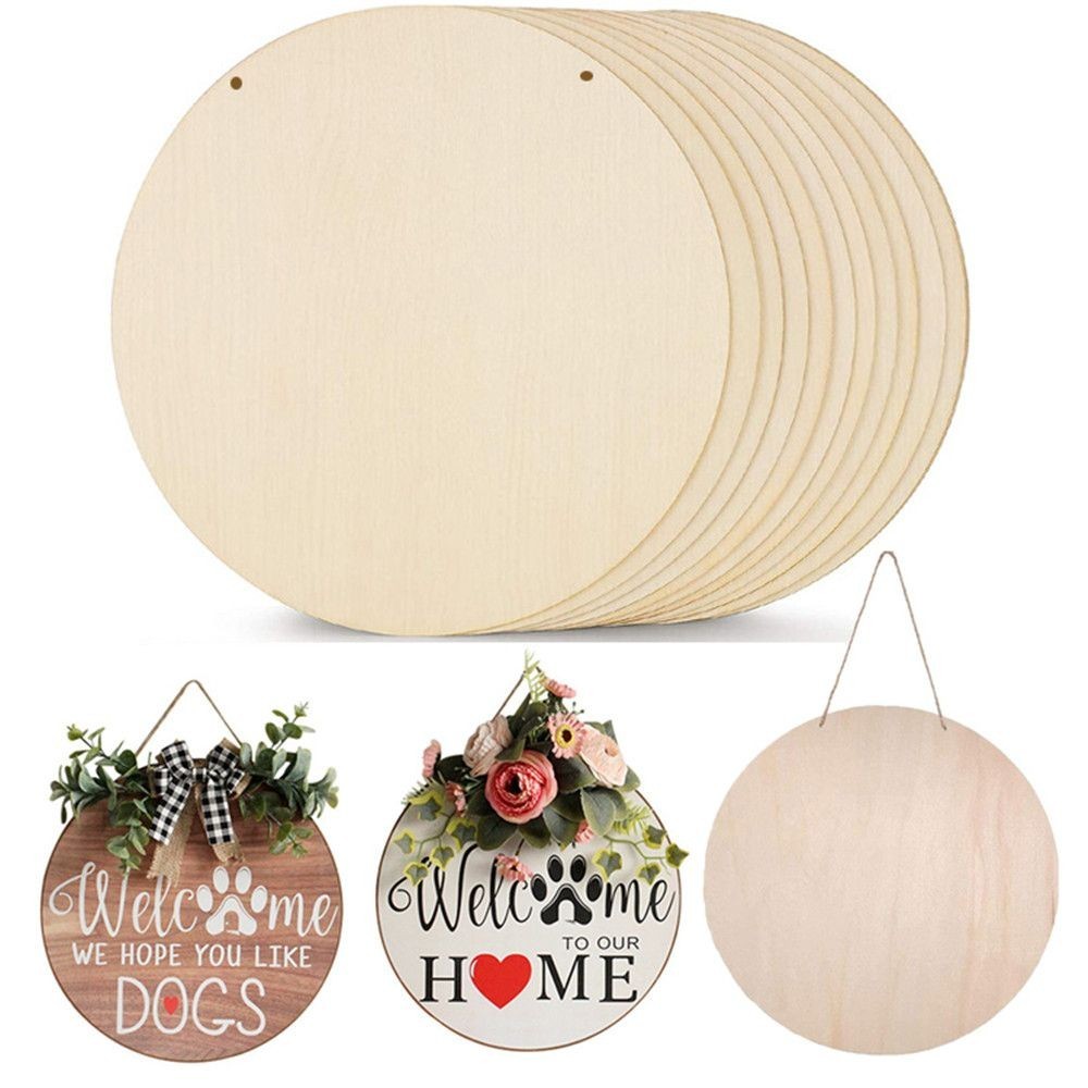 

DIY Writing Merry Christmas Party Supplies Wedding Decor Scrapbooking Ornament Blank Plaque Round Wood Pieces Wood Circles