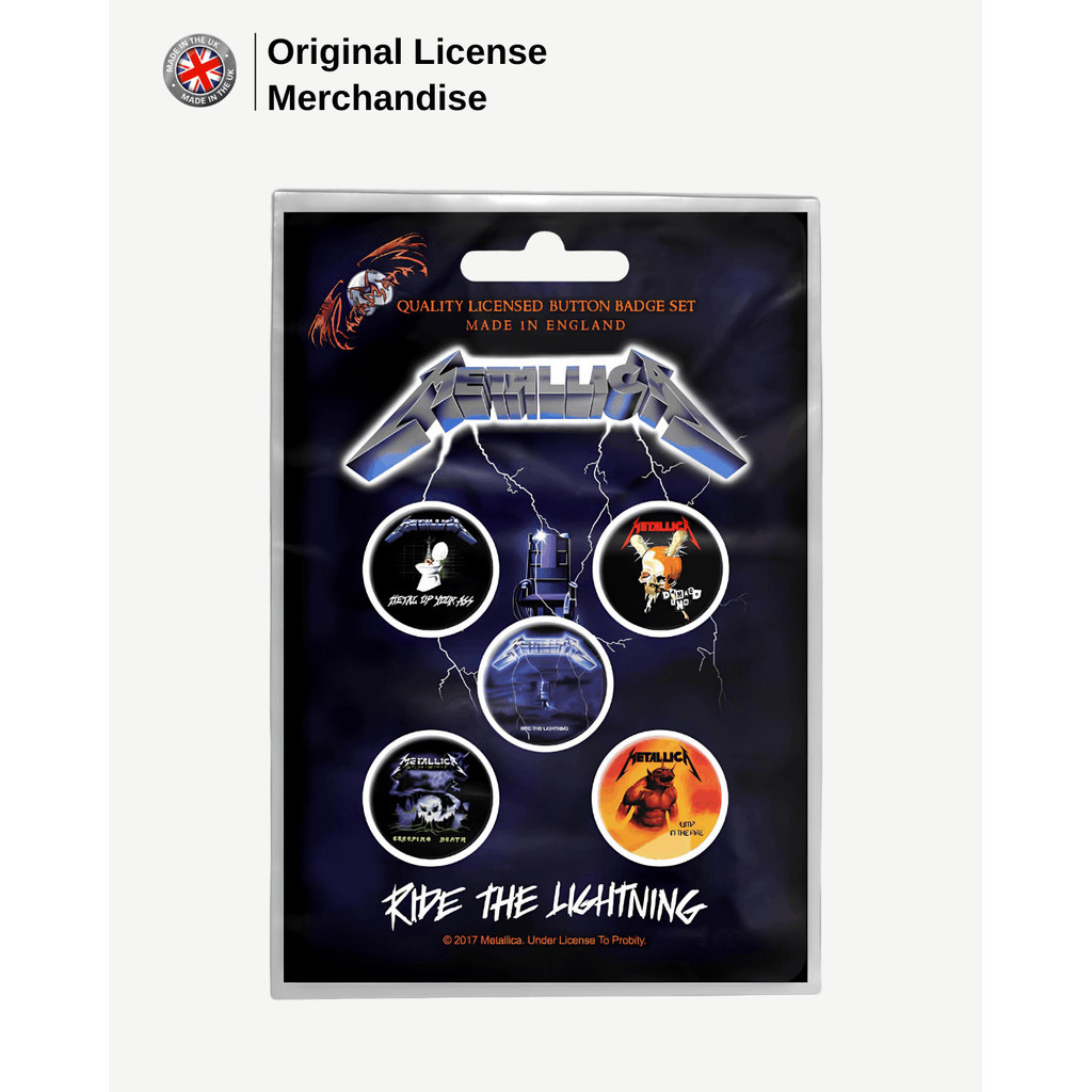 Button Badge Pin Bros Peniti Band METALLICA Ride The Lightning Aksesoris