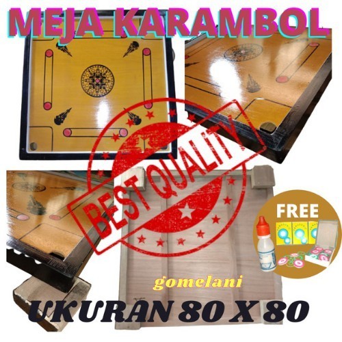 JM21L Meja Karambol Ukuran 80 x 80 free biji & pelicin