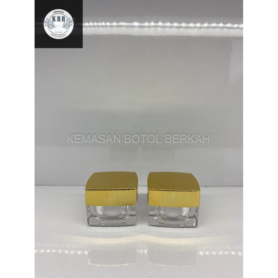 Pot Cream Acrylic Square 10 Gr Gold PotCream Akrilik Kotak Gold 10 Gram