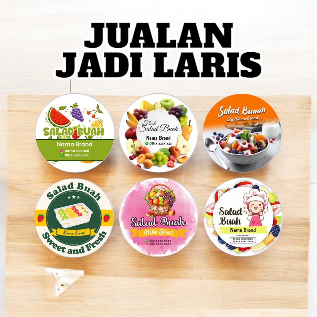 

Cetak Stiker Salad Buah Stiker Label Salad Buah Custom Nama