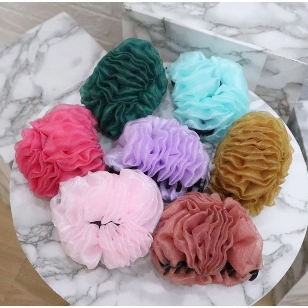 Mainan  Murah Medan - Jepit Rambut Kain / Cepol Jilbab Hitam Jumbo / Jepitan Rambut Cepol Hijab / Sc