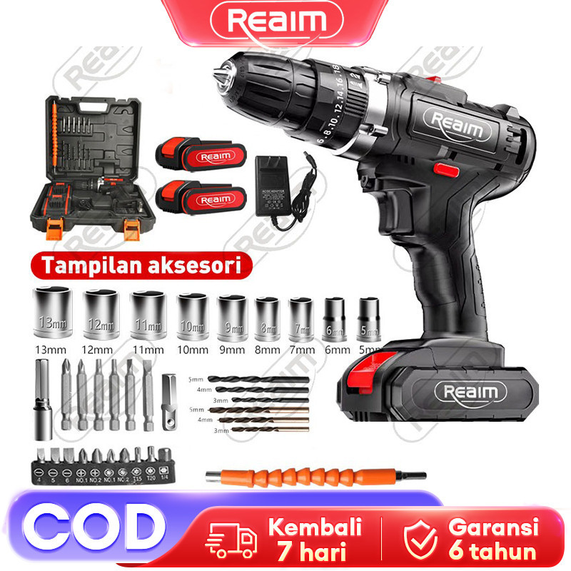 DK16YS REAIM  Bor Baterai Mesin Bor Bor Listrik bor listrik bor cas bor batre Murah Bor Impact Cordl
