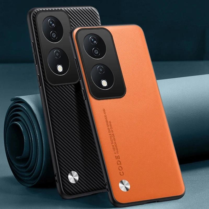 Untuk Honor X7B X7 B kasus Serat Karbon Kulit Shockproof Silicone Perlindungan Penuh Penutup belakan