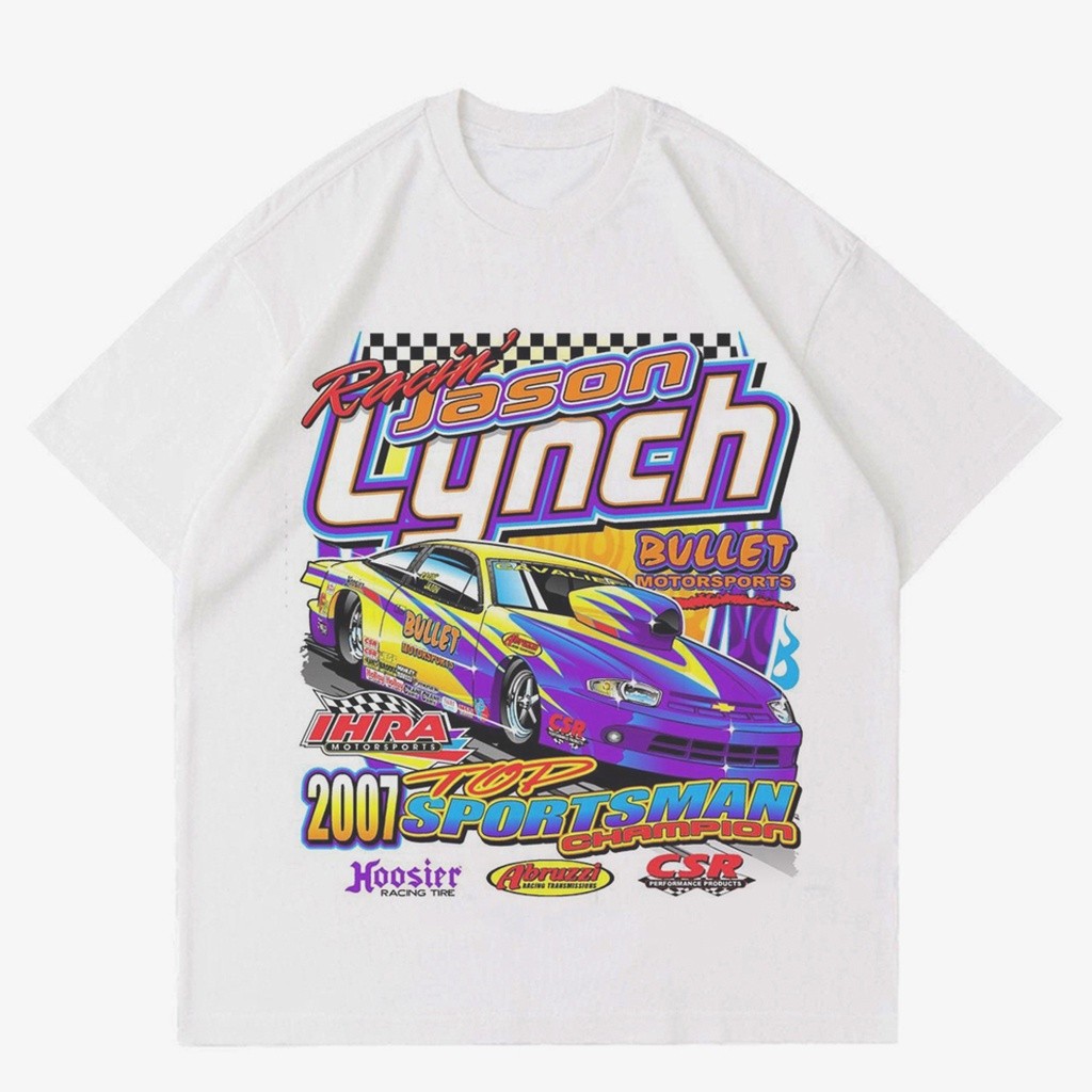 KAOS VINTAGE NASCAR RUMBLE WHITE | T-SHIRT RACING CAR | KAOS MOBIL BALAP NASCAR