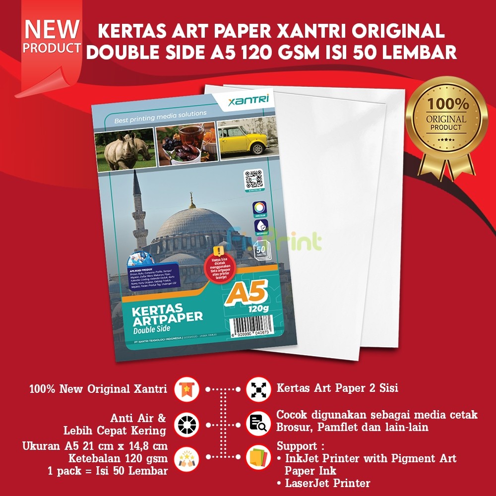 

50 Sheets Kertas Photo Art Paper A5 210gsm 210 gsm Print Double Side Anti Luntur pakai Tinta Art Paper Kertas Art Paper Ukuran A5 Double Side Kertas Art Karton Cartoon Carton