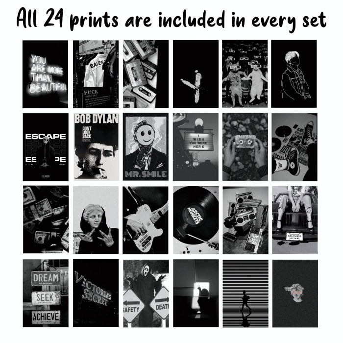 Poster Dinding Aesthetic Pajangan Dinding Kamar Aesthetic Retro - Black White 2