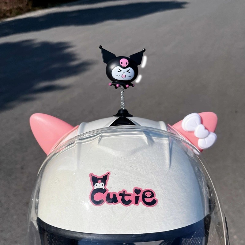aksesoris motor stiker motor lucu telinga 35 model helm lucu wanita helm pink wanita/ helm kucing