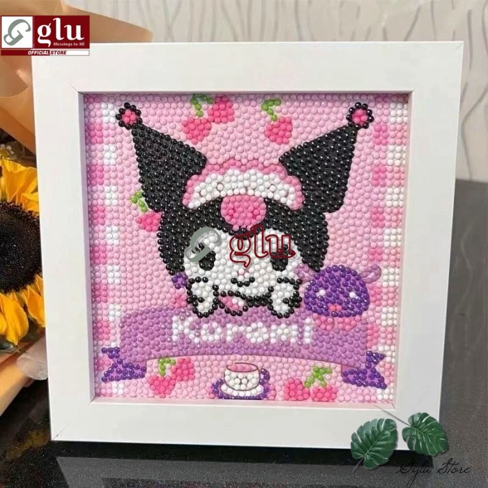 Diamond Painting Sanrio Bingkai Foto karakter Anime Kuromi Cinnamoroll - Kuromi Ungu