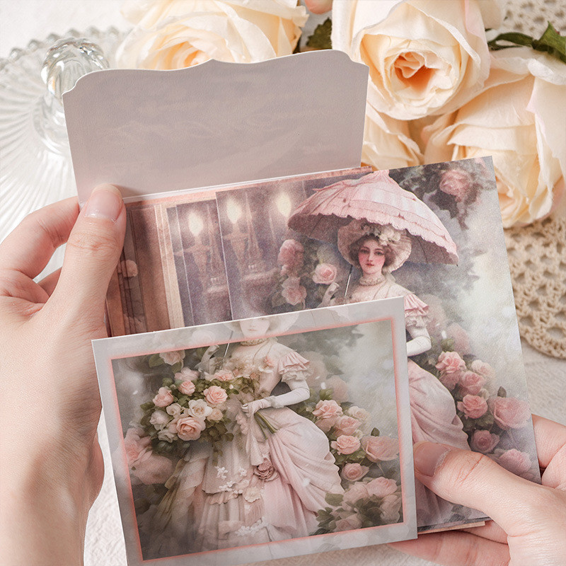 

30 pcs Spring flower notes non-adhesive material paper figure ins retro background tent stickers Scrapbooking Material