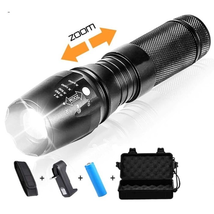 

Paket Senter LED Cree XM-L E97 T6 26650 18650 AAAx3 + Charger + Box