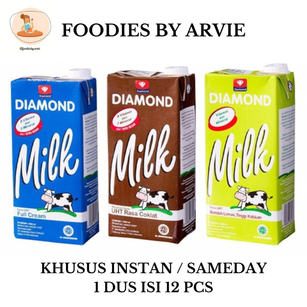 

SUSU DIAMOND UHT 1000ML DUS (BISA MIX VARIANT) INSTAN/SAMEDAY