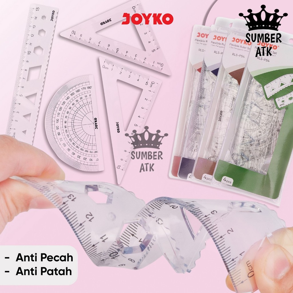 

Ruler Penggaris Joyko RLS-PS4 1 Set 4 Pcs