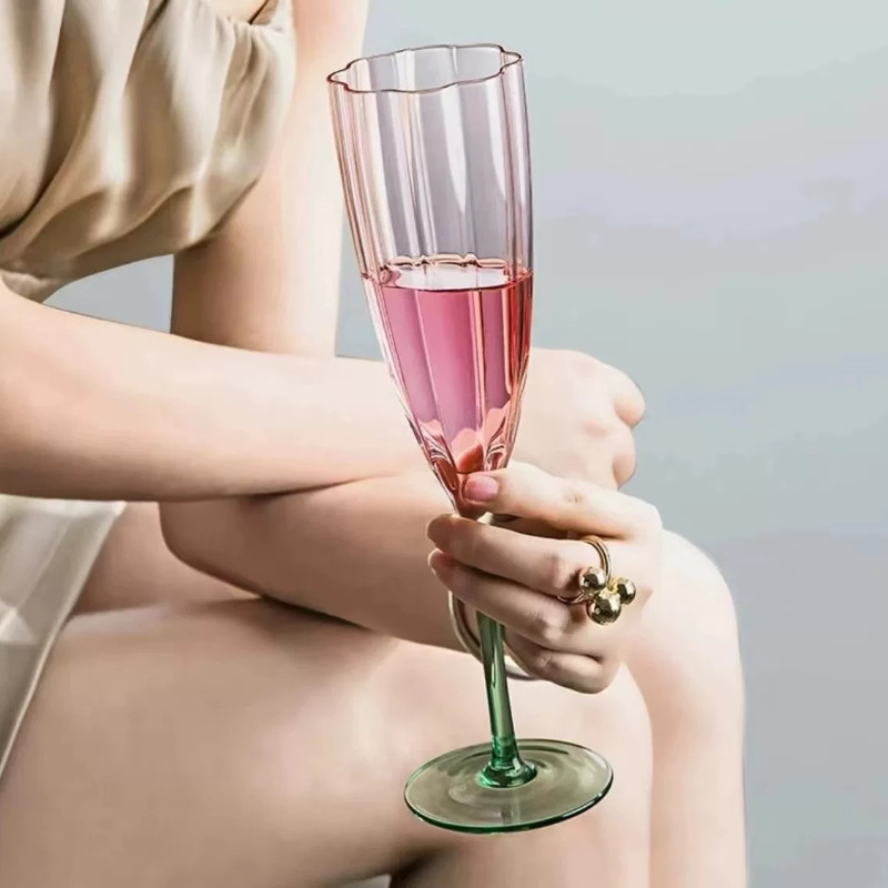 New Petal Red Wine Glasses Home Tall Glasses Restaurant Premium Feeling ampagne Glasses