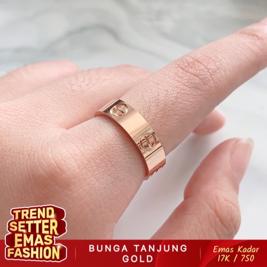 CINCIN DESAIN KLASIK EMAS ASLI/17K/AU750