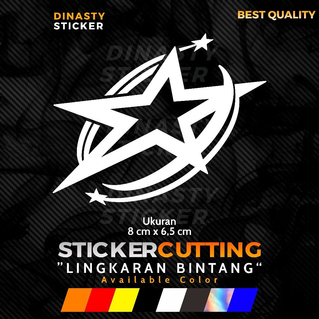 

STICKER STIKER CUTTING VARIASI HIASAN BODY MOTOR HELM LAPTOP LINGKARAN BINTANG