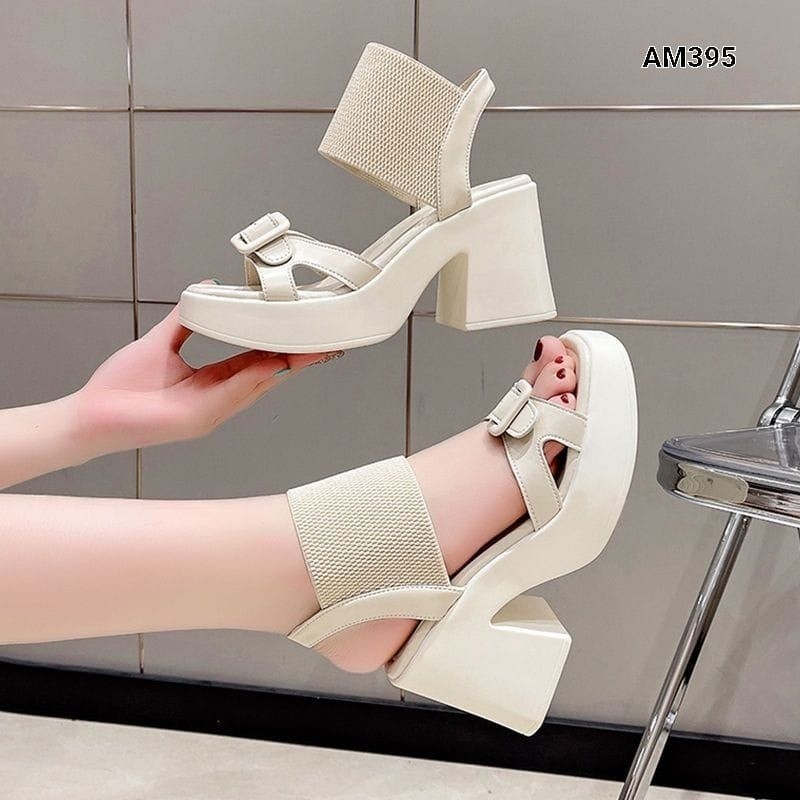 High Heels Platform Am395 style Korea import premium High Block Heels kokoh Ringan
