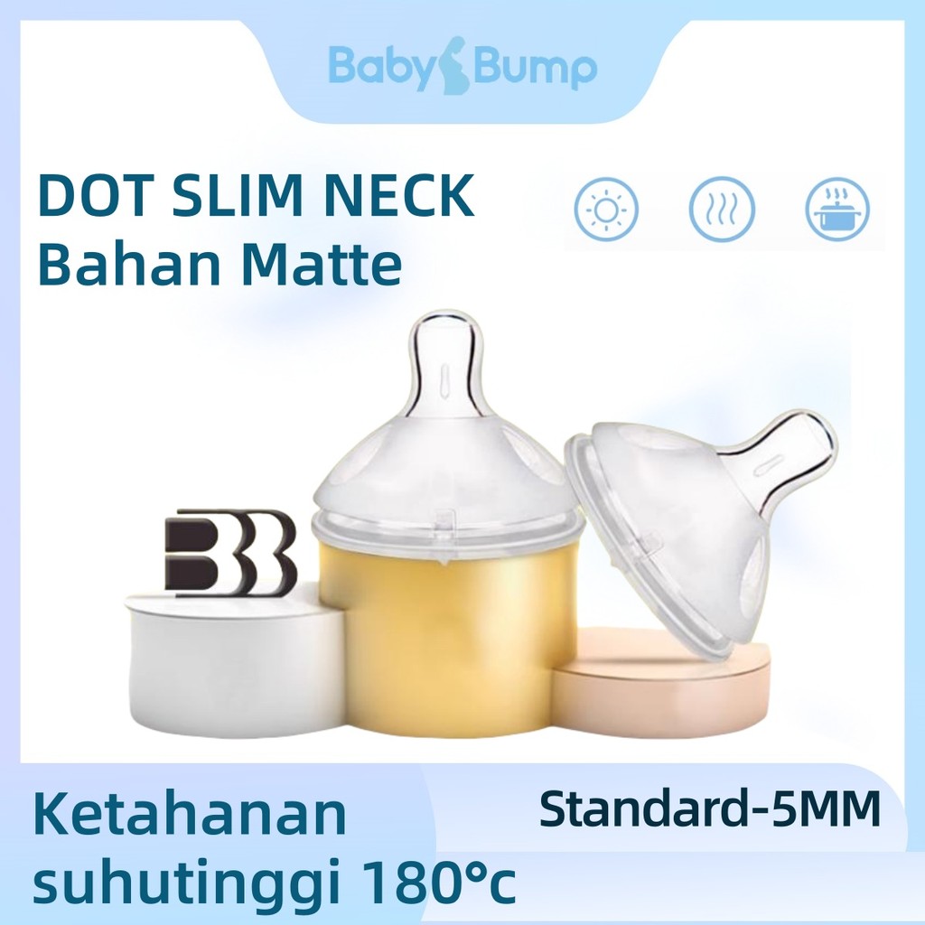 Dot Slim Neck Bahan Matte Botol Susu Bayi Bpa Free 5Cm Putting Dot Wide Neck Anti Bocor Botol Minum Bayi Dot Bayi Botol Susu Mnz