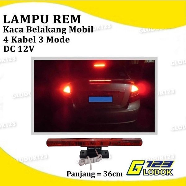 Lampu Rem Strobo Kedip Brake Stop Light Tempel Kaca Belakang Mobil