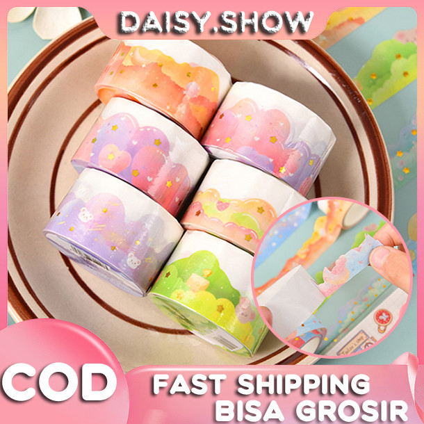 

1Pcs Washi Tape Awan Sticker Pita Tangan Foil Stamping Washi Stiker Buku Pegangan Tape Jurnal DIY Jurnal Journal