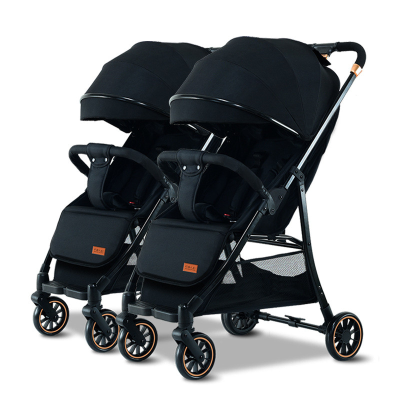 Twin Baby Stroller Can Sit and Lie Down Lightweight Foldable High Landscape One Click Collection for