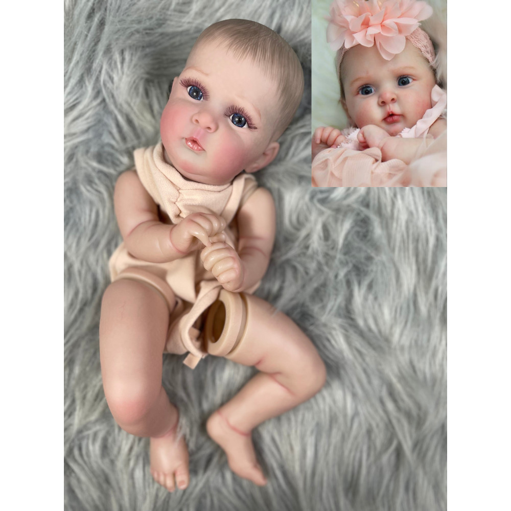 

18 Inch Already Painted Reborn Doll Kit Jocy Handmade High Quality Unfinished Vinyl Doll Parts With Cloth Body and Eyelashes