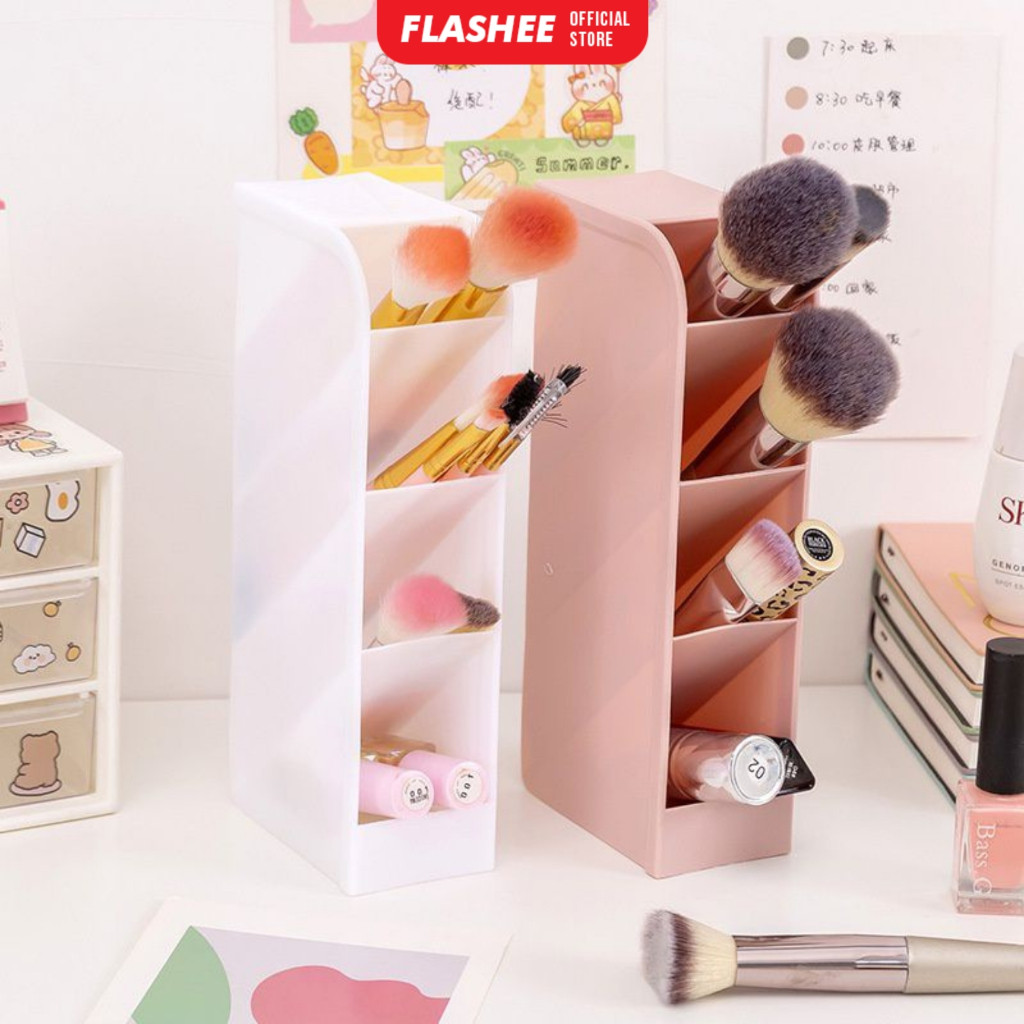 

Flashee Rak Pensil Pen Holder 4 Sekat Rak Mini Tempat Pensil Aesthetic Storage Kotak Pensil Pastel Serbaguna