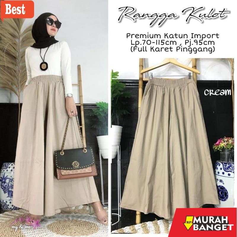 celana kulot wanita terbaru Rangga Kulot | Celana Kulot Jumbo | Bahan Katun twill XXL
