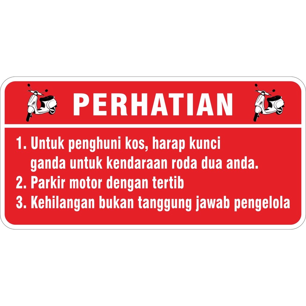 

Stiker Vinyl Parkir Motor Kos - Label & Stiker Keren untuk Parkir Motor