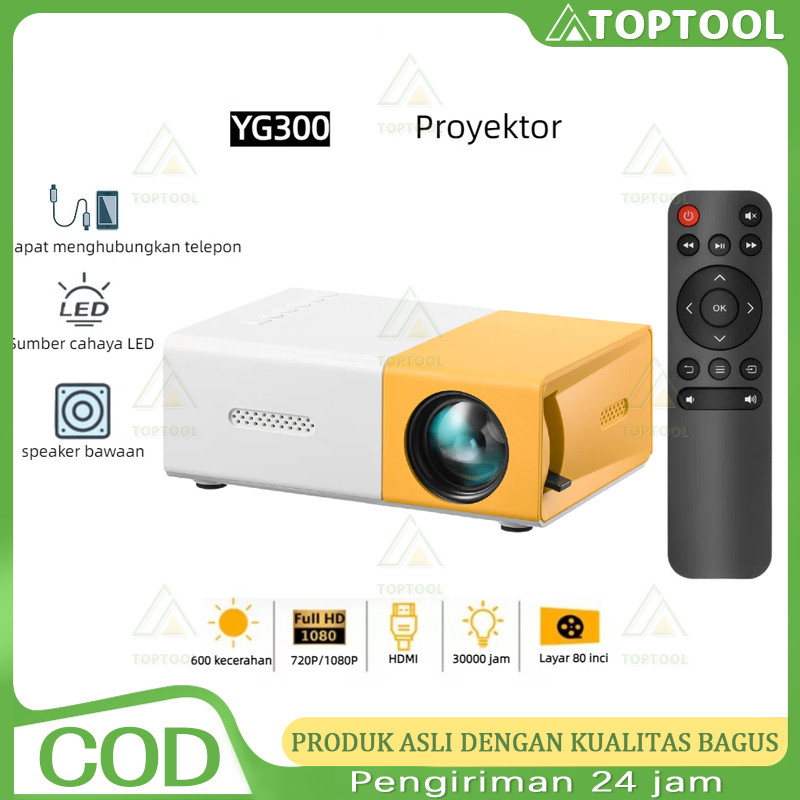 [COD+BEBAS BIAYA KIRIM] Mini Proyektor YG300 Proyektor LED Portabel Mini Projector Bioskop Bioskop