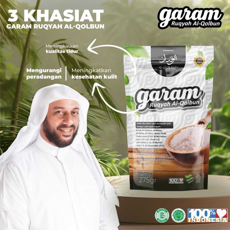 

Garam Ruqyah Syekh Ali Jaber Al-Qolbun 275 Gram Extra Bonus