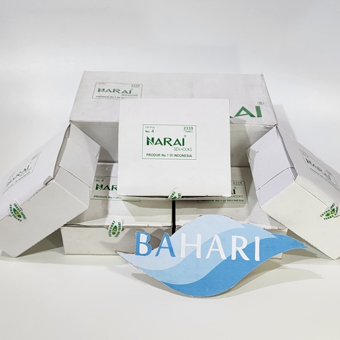 Mata Pancing Narai 2335 No. 4 dan No. 5 (1 kotak isi 500 mata pancing) - Tidak Ecer