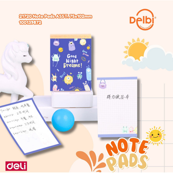 

Deli Notepad Buku Saku Catatan Kertas Tebal Motif Lucu 75 Lembar 21720 21720 Note Pads ASST. 75x102mm