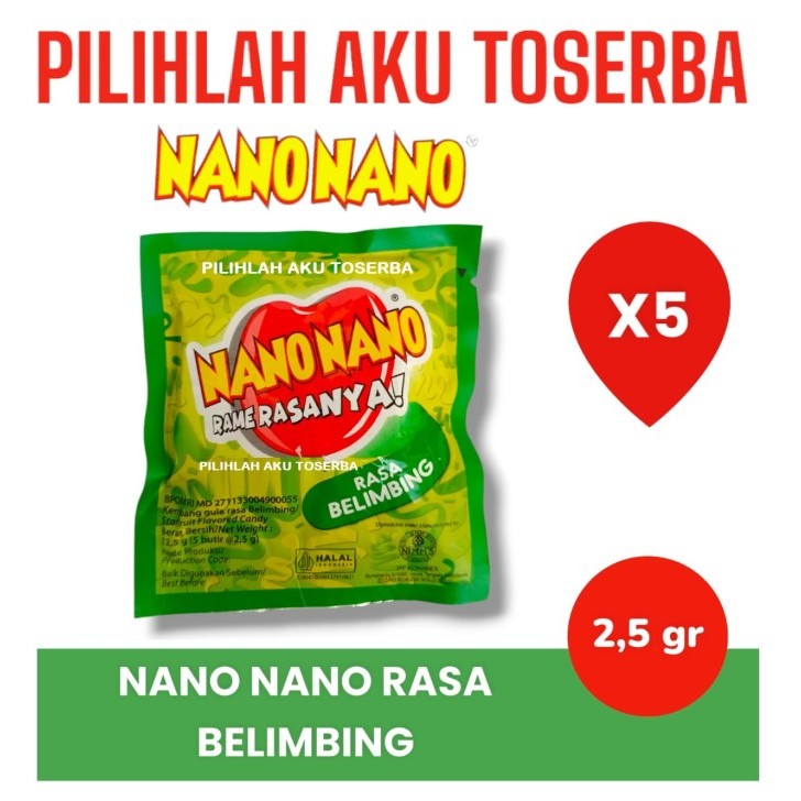 

Permen NANO NANO Rasa BELIMBING - ( HARGA 5 SACHET )