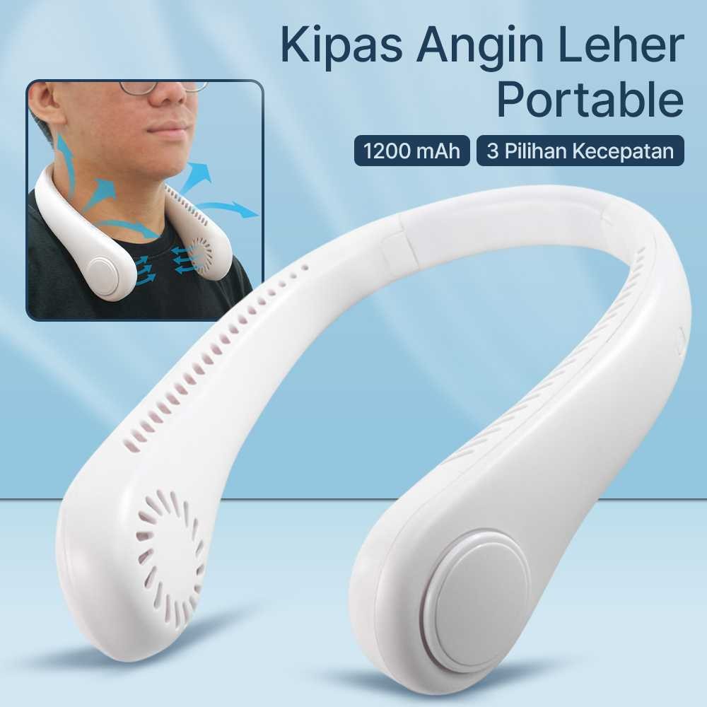 MIRJAI Kipas Angin Leher Portable 3 Speed Adjustable 1200mAh - 6171 -MJM
