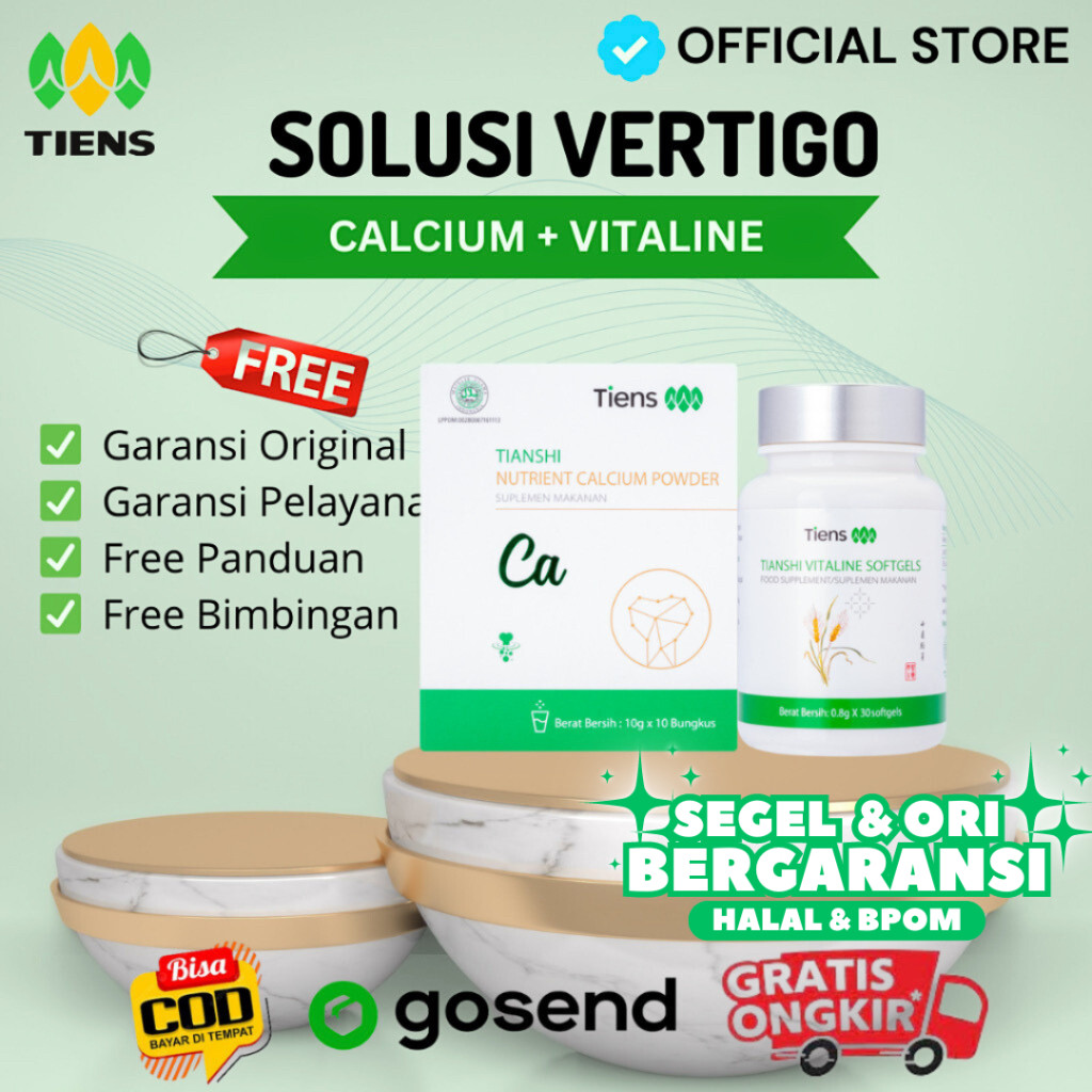 PAKET PRODUK TIENS UNTUK VERTIGO HERBAL AMPUH SEGEL ORI HALAL BPOM